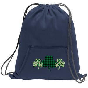 St Patricks Day Shamrock Pattern Sweatshirt Cinch Pack Bag