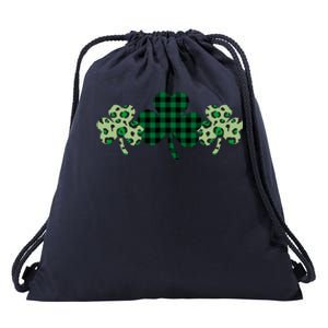 St Patricks Day Shamrock Pattern Drawstring Bag