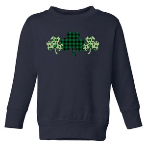 St Patricks Day Shamrock Pattern Toddler Sweatshirt