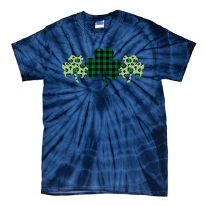 St Patricks Day Shamrock Pattern Tie-Dye T-Shirt