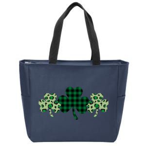 St Patricks Day Shamrock Pattern Zip Tote Bag