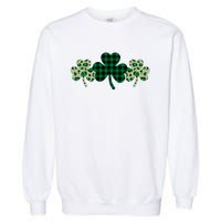 St Patricks Day Shamrock Pattern Garment-Dyed Sweatshirt