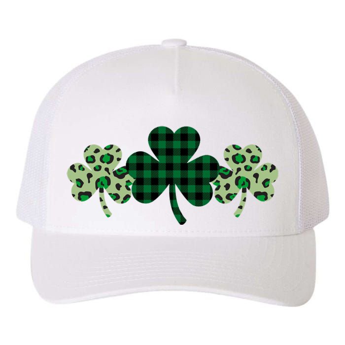 St Patricks Day Shamrock Pattern Yupoong Adult 5-Panel Trucker Hat