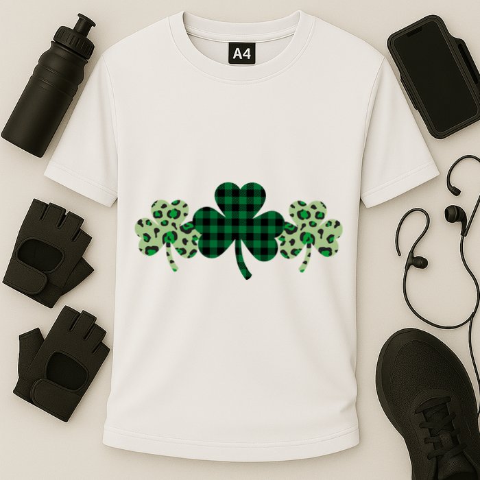 St Patricks Day Shamrock Pattern Performance Shirt