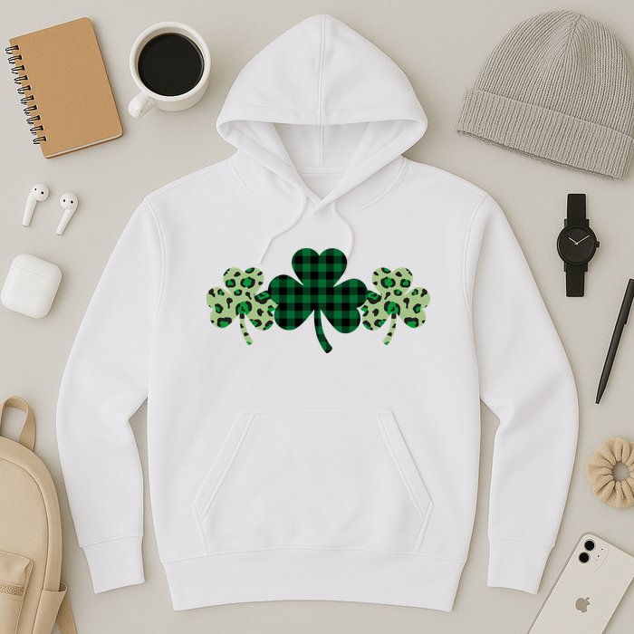 St Patricks Day Shamrock Pattern Hoodie