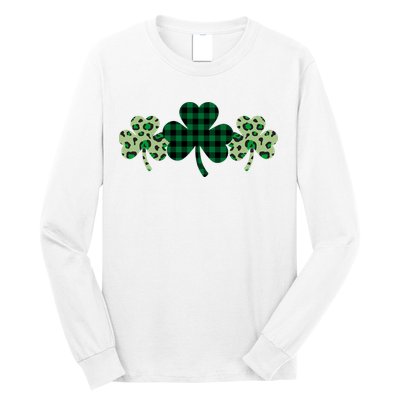 St Patricks Day Shamrock Pattern Long Sleeve Shirt