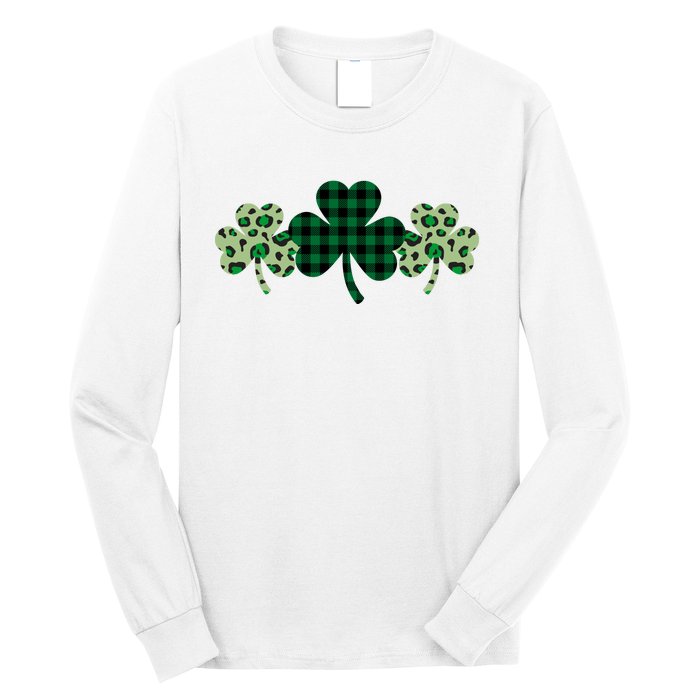 St Patricks Day Shamrock Pattern Long Sleeve Shirt