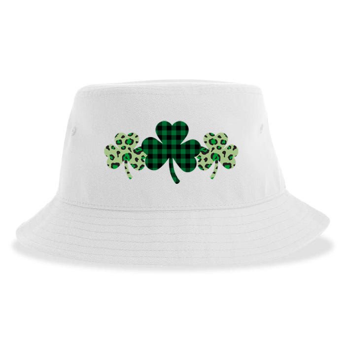 St Patricks Day Shamrock Pattern Sustainable Bucket Hat