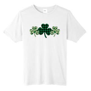 St Patricks Day Shamrock Pattern Tall Fusion ChromaSoft Performance T-Shirt