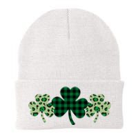 St Patricks Day Shamrock Pattern Knit Cap Winter Beanie