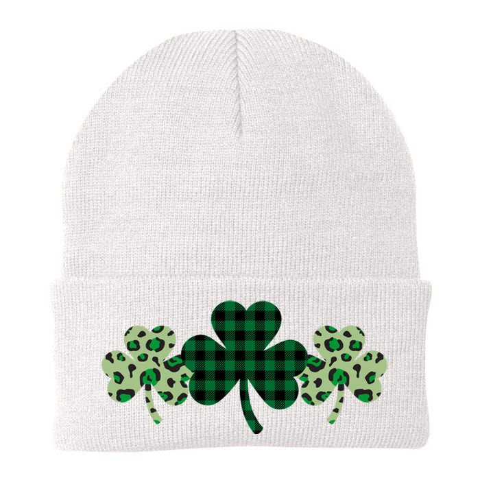 St Patricks Day Shamrock Pattern Knit Cap Winter Beanie