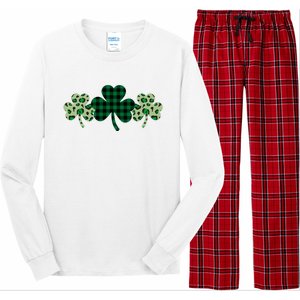 St Patricks Day Shamrock Pattern Long Sleeve Pajama Set