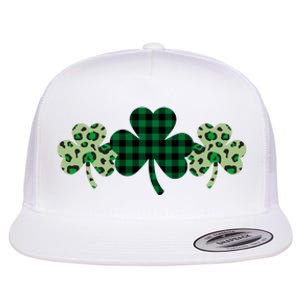 St Patricks Day Shamrock Pattern Flat Bill Trucker Hat