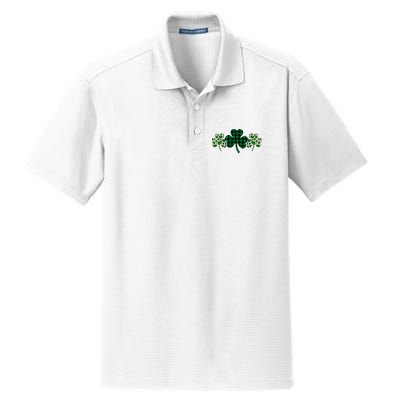 St Patricks Day Shamrock Pattern Dry Zone Grid Polo