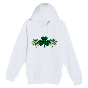 St Patricks Day Shamrock Pattern Premium Pullover Hoodie