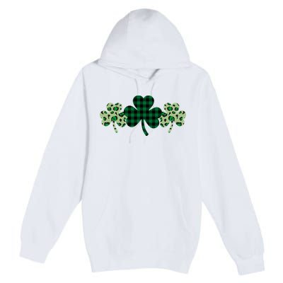 St Patricks Day Shamrock Pattern Premium Pullover Hoodie