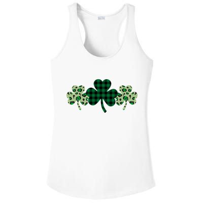 St Patricks Day Shamrock Pattern Ladies PosiCharge Competitor Racerback Tank