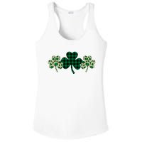 St Patricks Day Shamrock Pattern Ladies PosiCharge Competitor Racerback Tank