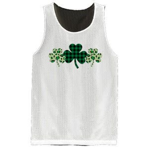 St Patricks Day Shamrock Pattern Mesh Reversible Basketball Jersey Tank