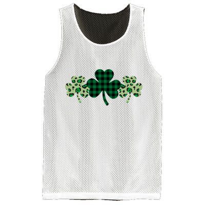 St Patricks Day Shamrock Pattern Mesh Reversible Basketball Jersey Tank