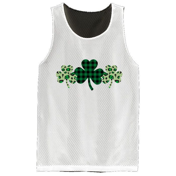 St Patricks Day Shamrock Pattern Mesh Reversible Basketball Jersey Tank