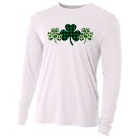 St Patricks Day Shamrock Pattern Cooling Performance Long Sleeve Crew