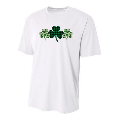 St Patricks Day Shamrock Pattern Youth Performance Sprint T-Shirt