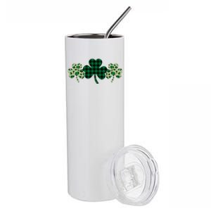 St Patricks Day Shamrock Pattern Stainless Steel Tumbler