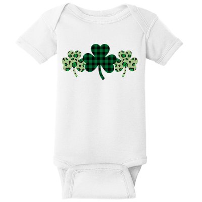 St Patricks Day Shamrock Pattern Baby Bodysuit