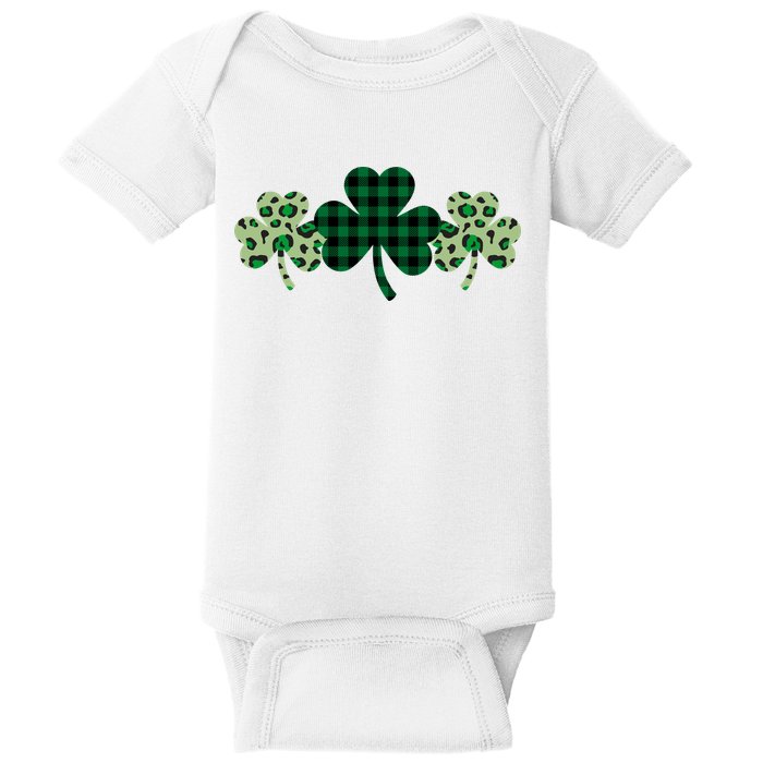 St Patricks Day Shamrock Pattern Baby Bodysuit
