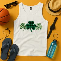 St Patricks Day Shamrock Pattern Tank Top