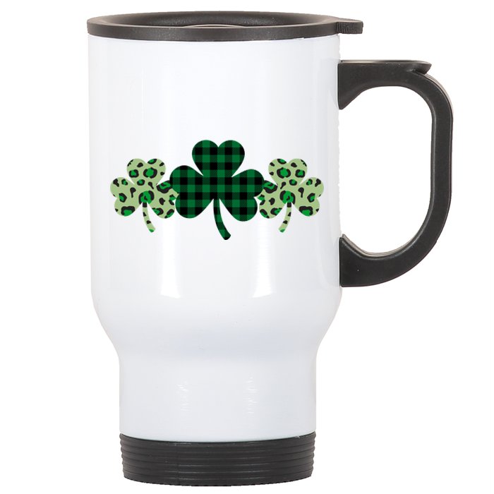 St Patricks Day Shamrock Pattern Stainless Steel Travel Mug