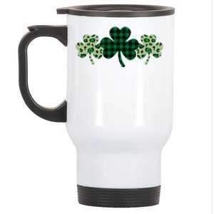 St Patricks Day Shamrock Pattern Stainless Steel Travel Mug