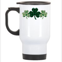 St Patricks Day Shamrock Pattern Stainless Steel Travel Mug