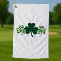 St Patricks Day Shamrock Pattern Golf Towel