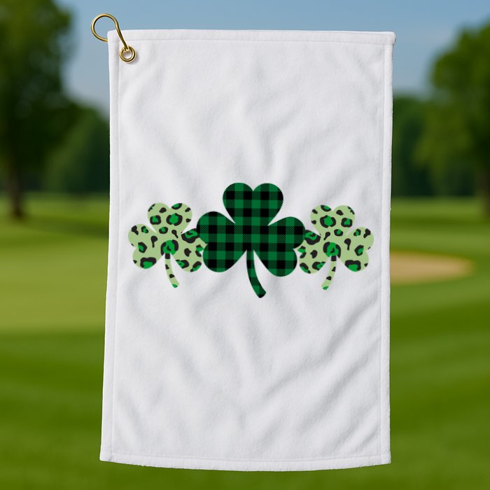 St Patricks Day Shamrock Pattern Golf Towel