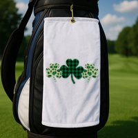 St Patricks Day Shamrock Pattern Golf Towel