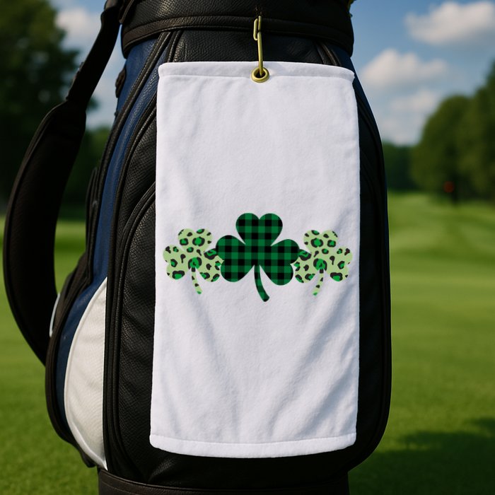 St Patricks Day Shamrock Pattern Golf Towel