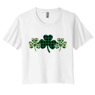St Patricks Day Shamrock Pattern Crop Top