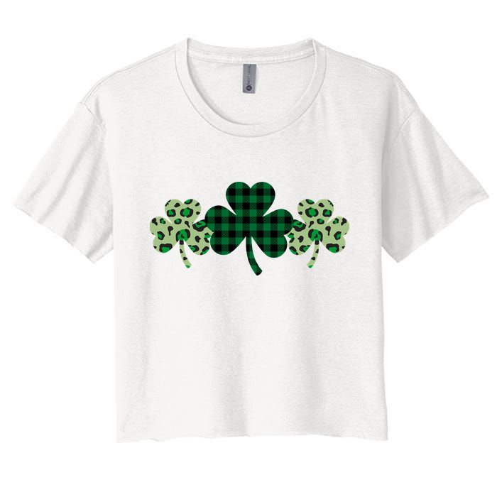 St Patricks Day Shamrock Pattern Crop Top
