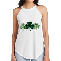 St Patricks Day Shamrock Pattern Women's Perfect Tri Rocker Tank