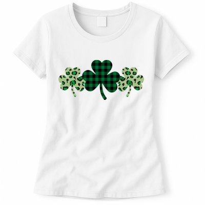 St Patricks Day Shamrock Pattern Womens T-Shirt