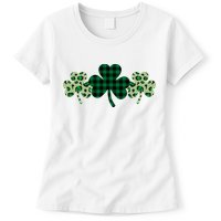St Patricks Day Shamrock Pattern Womens T-Shirt
