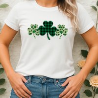 St Patricks Day Shamrock Pattern Womens T-Shirt
