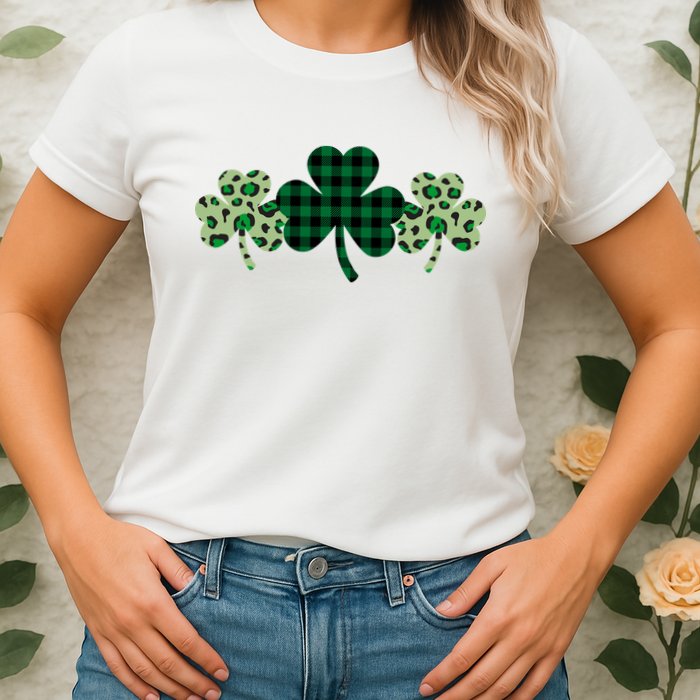 St Patricks Day Shamrock Pattern Womens T-Shirt