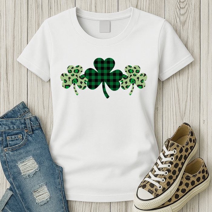 St Patricks Day Shamrock Pattern Womens T-Shirt