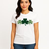 St Patricks Day Shamrock Pattern Womens T-Shirt