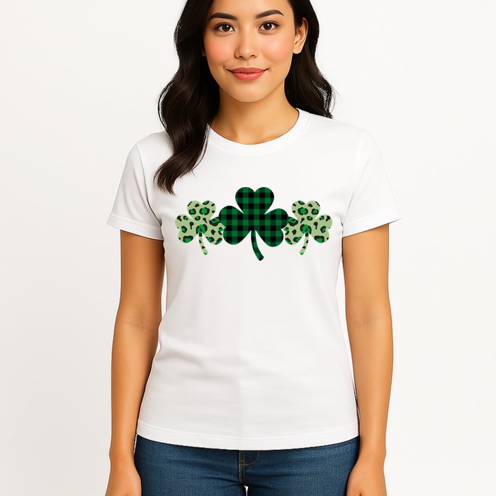 St Patricks Day Shamrock Pattern Womens T-Shirt