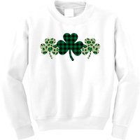 St Patricks Day Shamrock Pattern Kids Sweatshirt