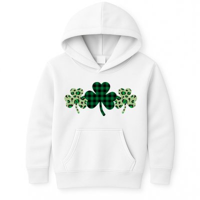 St Patricks Day Shamrock Pattern Kids Hoodie